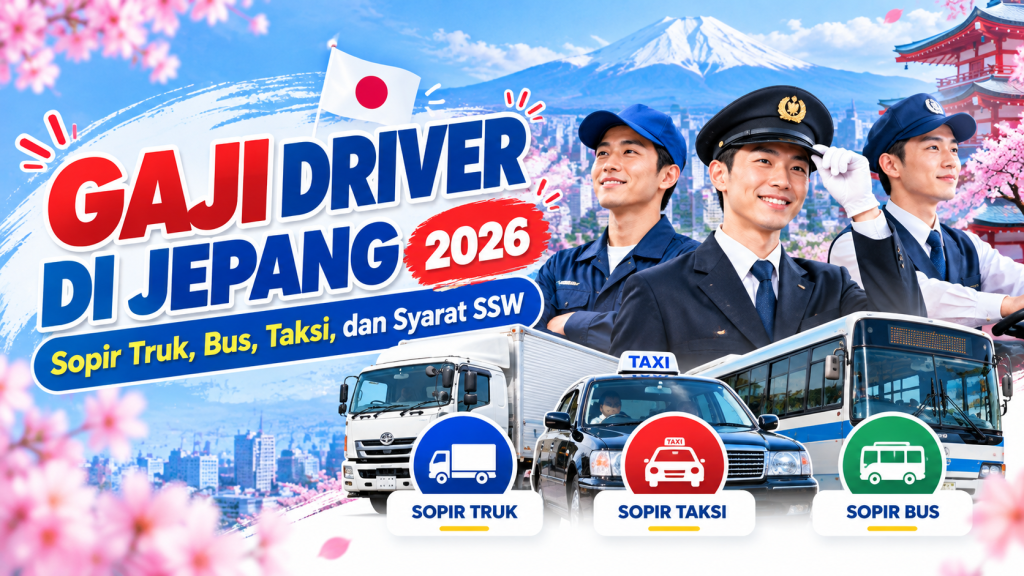 gaji driver di Jepang 2026 untuk sopir truk bus taksi dan SSW
